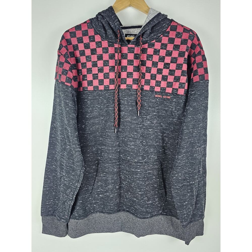 Rebel Star Mens Pullover Hoodie Size L